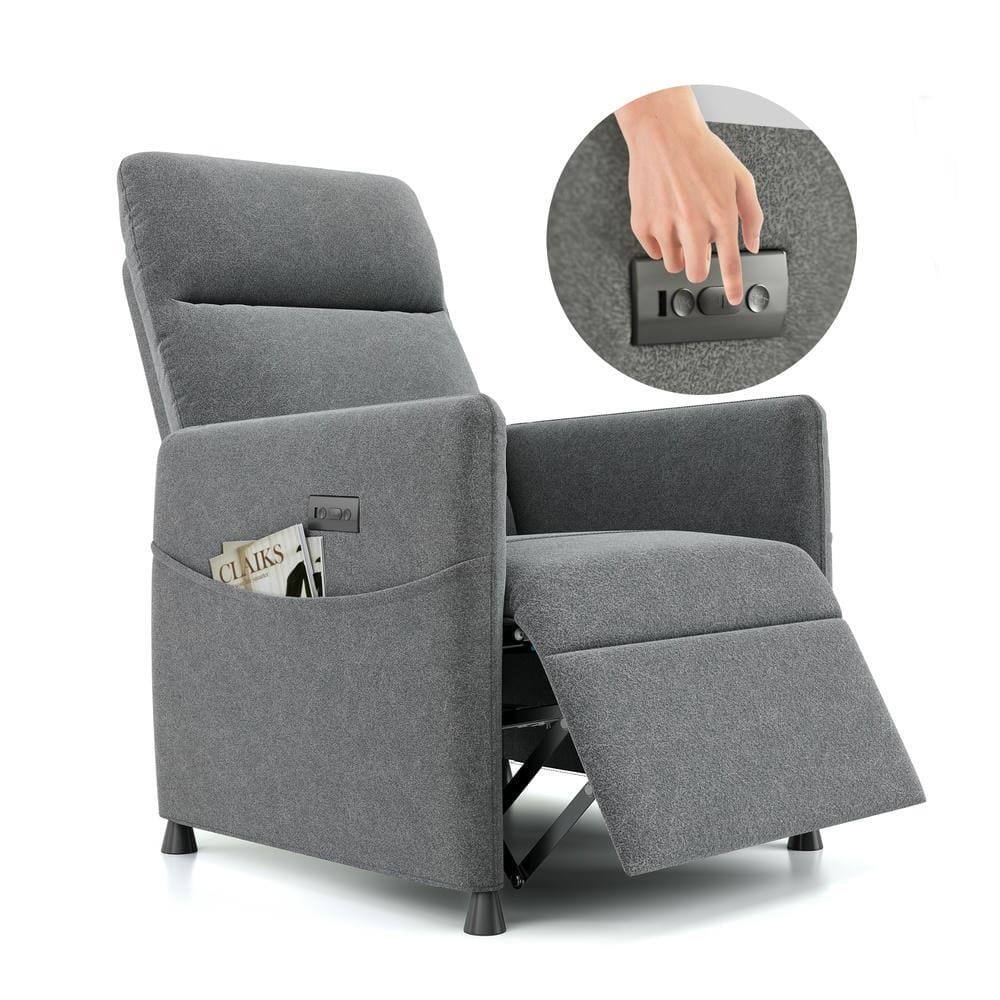 Kadyn - Modern Electric Recliner Chair, Power Adjustable Backrest & Footrest, High-Density Foam - Gray