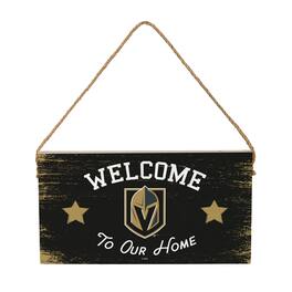 Evergreen Enterprises - Vegas Golden Knights 6" x 11" Welcome Home Wood Wall Sign with Rope Hanger - Multicolor