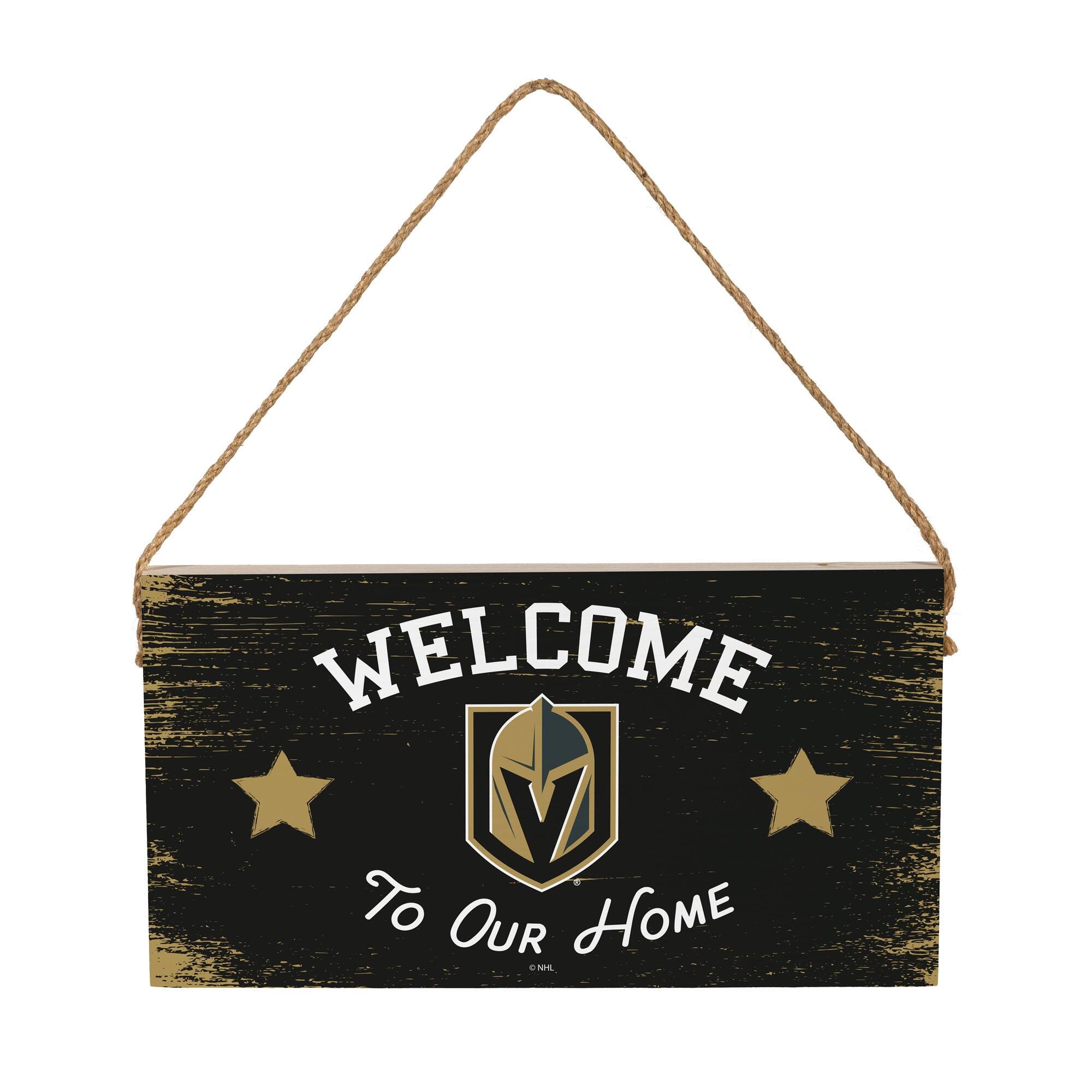 Vegas Golden Knights 6" x 11" Welcome Home Wood Wall Sign with Rope Hanger