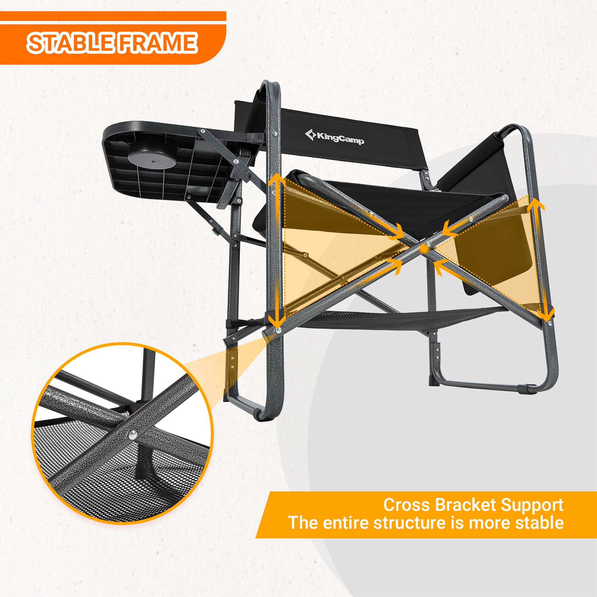 STABLE FRAME  
KingCamp Cross Bracket Support  
The entire structure is more stable