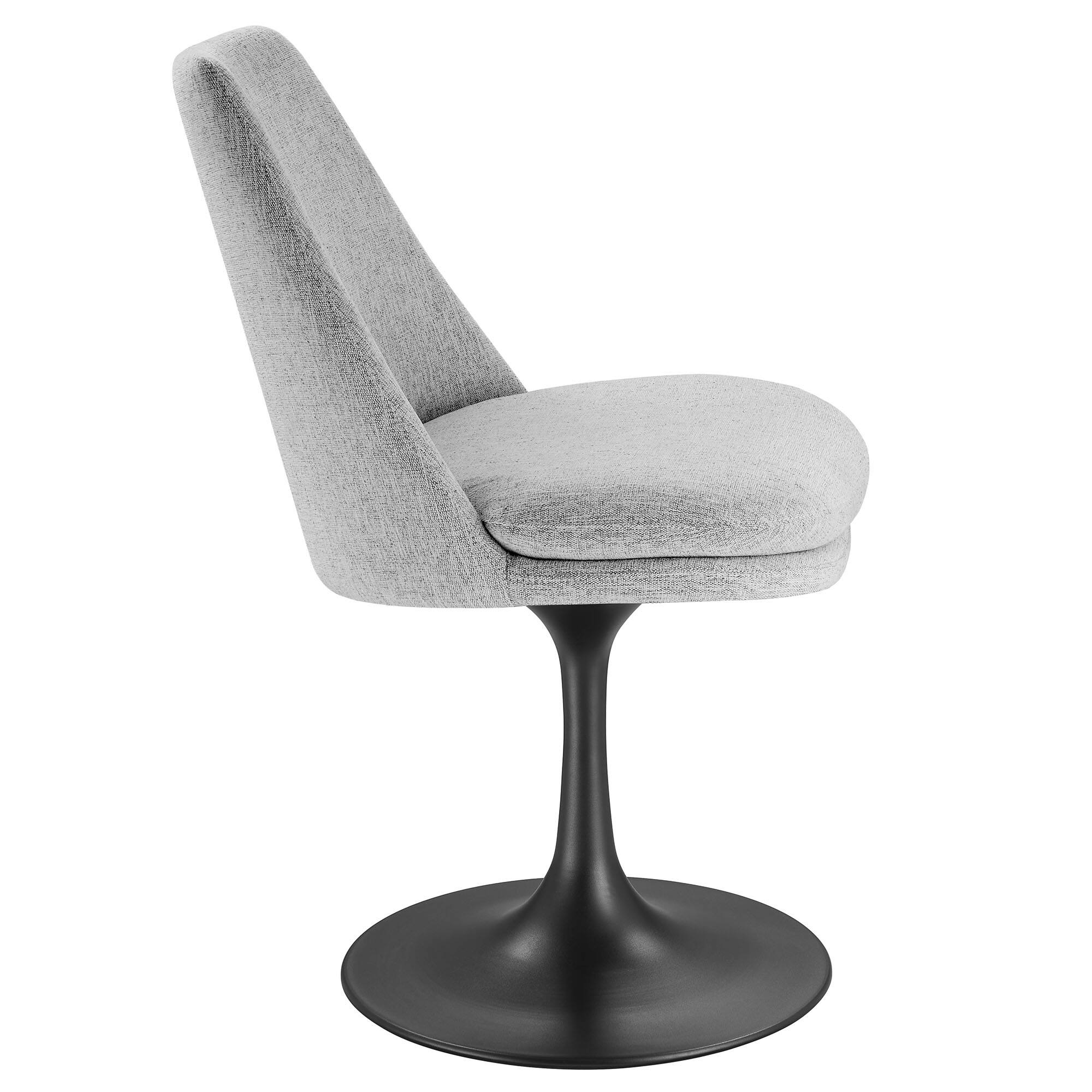 Back. Modway - Lippa Swivel Dining Upholstered Side Chair by Modway - Gray.