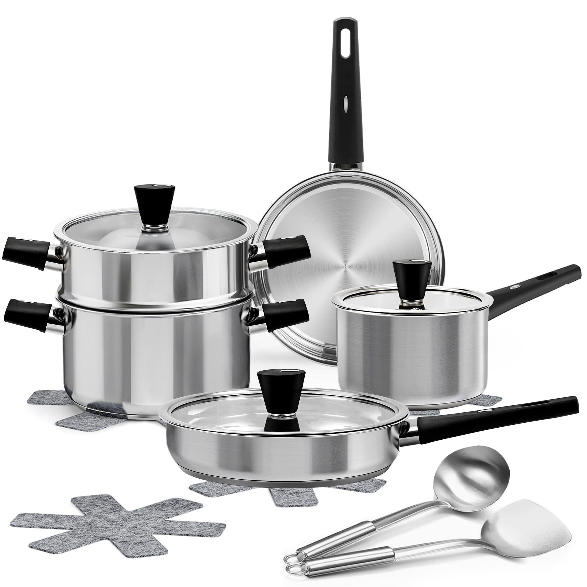 DEL OLMO ASSOCIATES 6 Piece Stainless Steel Cookware Set, Stay Cool ...