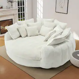 Anysun - High Back Gamepad-Inspired Design Comfortable Chenille Decorative Oversized Sofa Bed with Armrests - Beige