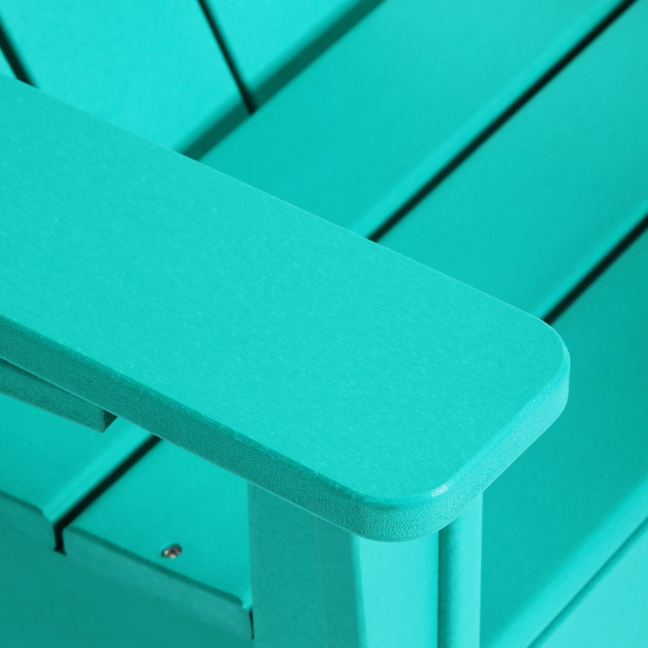 Alt View 6. WestinTrends - WestinTrends Ashore Kids Outdoor HDPE Plastic Modern Adirondack Patio Chairs with Cup Holders (Set of 2) - Turquoise.