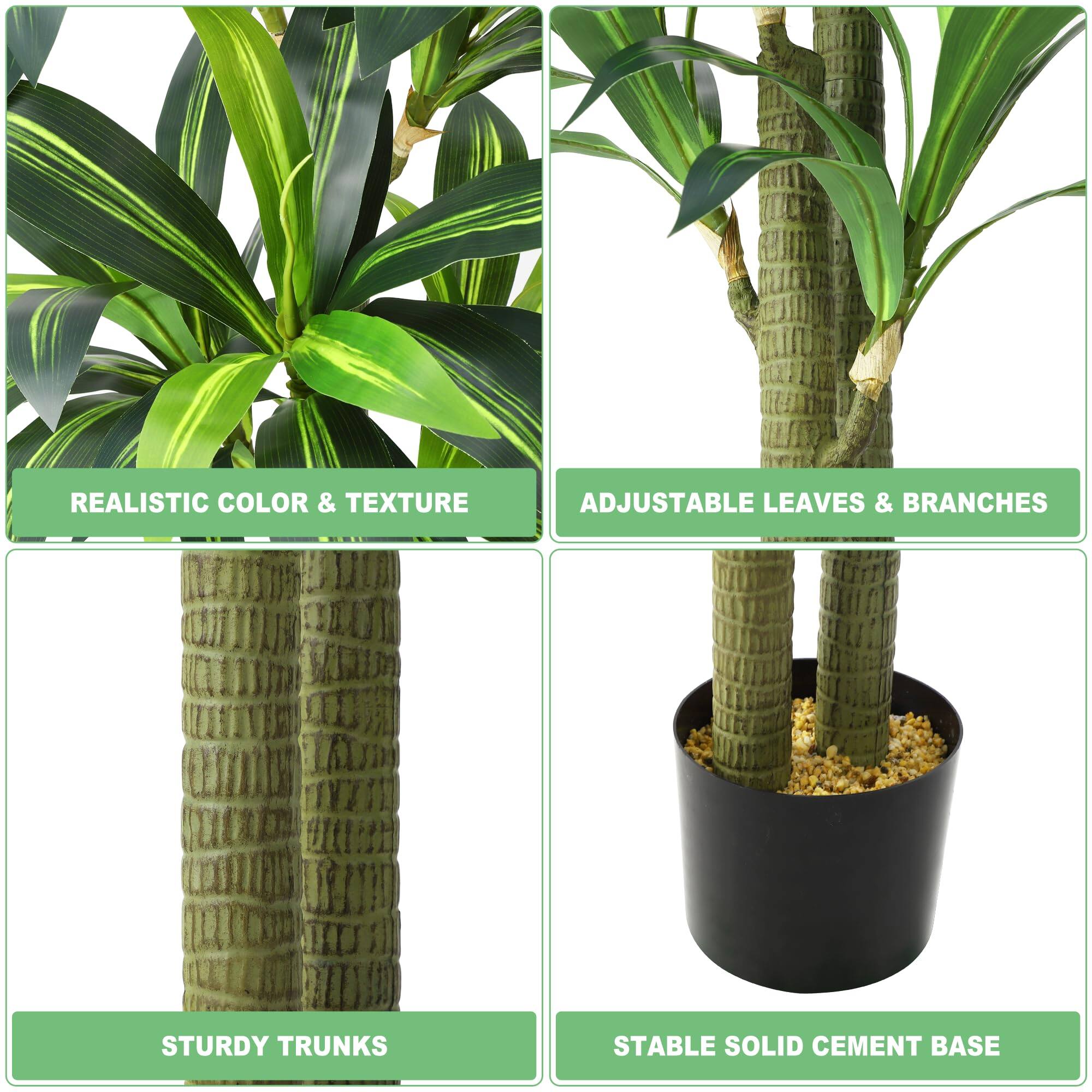 REALISTIC COLOR & TEXTURE  
ADJUSTABLE LEAVES & BRANCHES  
STURDY TRUNKS  
STABLE SOLID CEMENT BASE