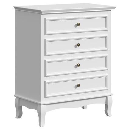 Front. RoyalCraft - RoyalCraft Wood Dresser Wide Chest Drawers Storage Organizer for Bedroom, White - White.