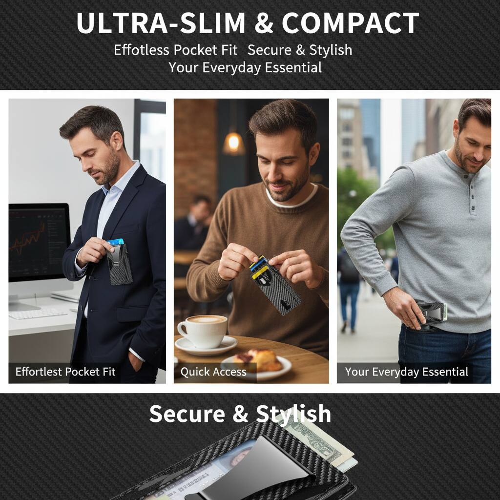 ULTRA-SLIM & COMPACT  
Effortless Pocket Fit  
Secure & Stylish  
Your Everyday Essential  

Effortless Pocket Fit  
Quick Access  
Your Everyday Essential  

Secure & Stylish