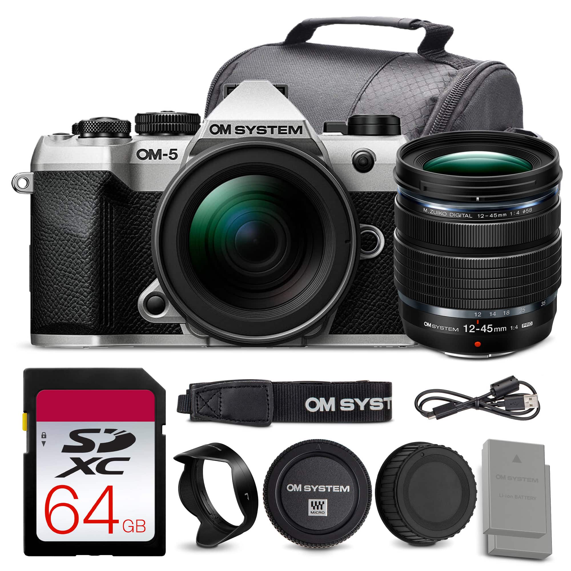OM SYSTEM  
OM-5  
M.ZUKO #58 DIGITAL 12-45mm 1:4  
18 25 12 14 I OMSYSTEM 12-45mm 1:4  
8 ' SD XC 64 GB  
OM SYSTEM OM SYSTEM WY MICRO  
OM SYSTEM Li-ion BATTERY