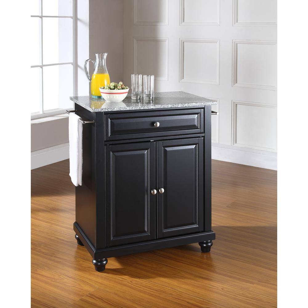 Left. Crosley Furniture - Cambridge Granite Top Portable Kitchen Island/Cart - Black.
