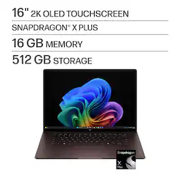 HP - OmniBook X - 16" 2K OLED Touchscreen Laptop - Snapdragon X Plus (2025) - 16GB Memory - 512GB SSD - Copilot+ PC - Deep Espresso