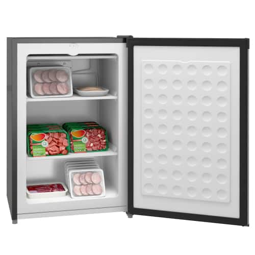Lycvki - 3.0 CuFt Upright Freezer Compact Mini Freezer with Reversible Single Door - Silver