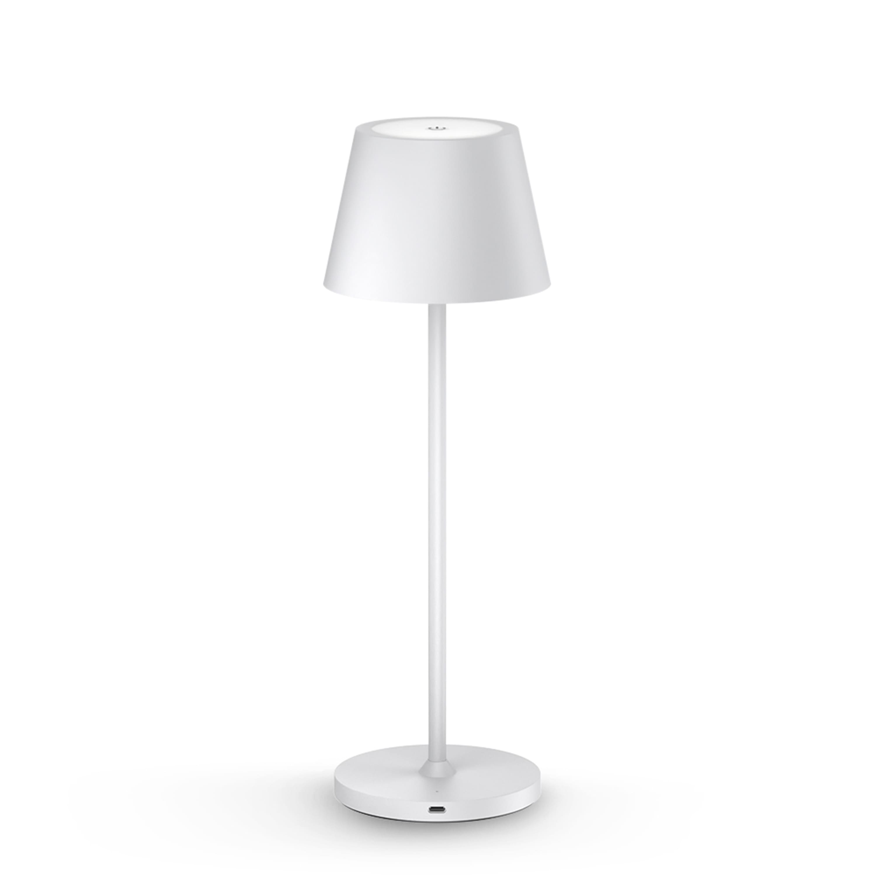 Front. ONEWISH - Cordless Portable LED Lamp with Dimming Touch Control - White.