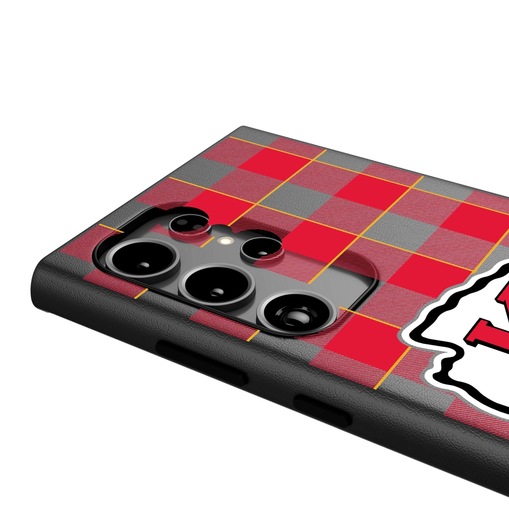 Alt View 3. Keyscaper - Kansas City Chiefs Plaid Galaxy Magnetic Bump Case - S25 - Black.