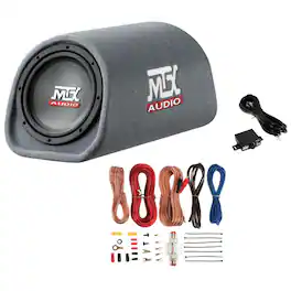 MTX - AUDIO RT8PT 8" 240W Car Subwoofer & Soundstorm AKS8 8 Gauge Amp Wiring Kit - Black