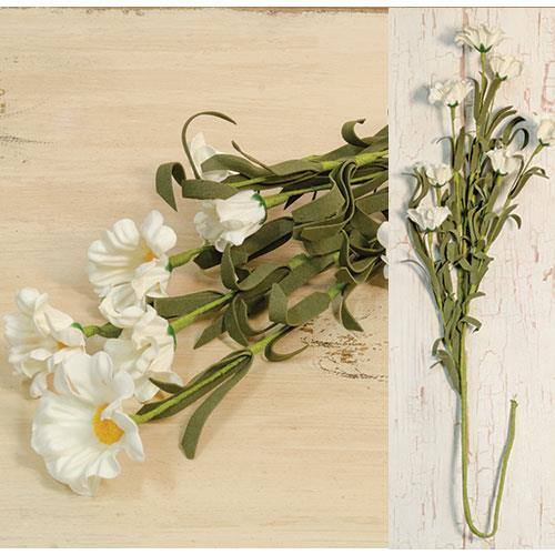 Front. BreeBe - Cream Aster Daisy Spray 28" - Cream.