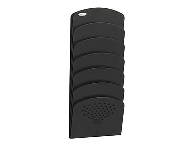 Front. Safco - Safco 7-Pocket Steel Wall File, Letter/Legal Size, Black (3185BL) - Black.