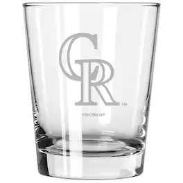 The Memory Company - Colorado Rockies 15oz. Etched Double Old Fashioned Glass - Multicolor
