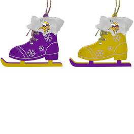 The Memory Company - Minnesota Vikings Two-Pack Ice Skate Ornament Set - Multicolor