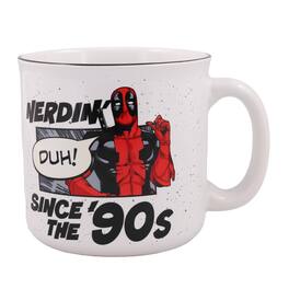 Marvel - Deadpool "Nerdin' Since The '90s" Ceramic Camper Mug | Holds 20 Ounces - Red