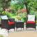 Alt View 3. Costway - Outdoor 3 PCS PE Rattan Wicker Furniture Sets Chairs Coffee Table Garden - Red.