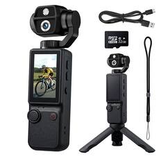 Front. Umeiluce - 4K Ultra HD Pocket Vlogging Camera Action Gift Camera with 2.0" IPS Screen, Built-in Stereo Mic - Black.