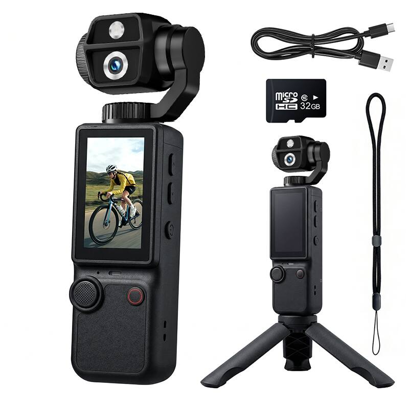 Umeiluce - 4K Ultra HD Pocket Vlogging Camera  Action Gift Camera with 2.0" IPS Screen, Built-in Stereo Mic - Black