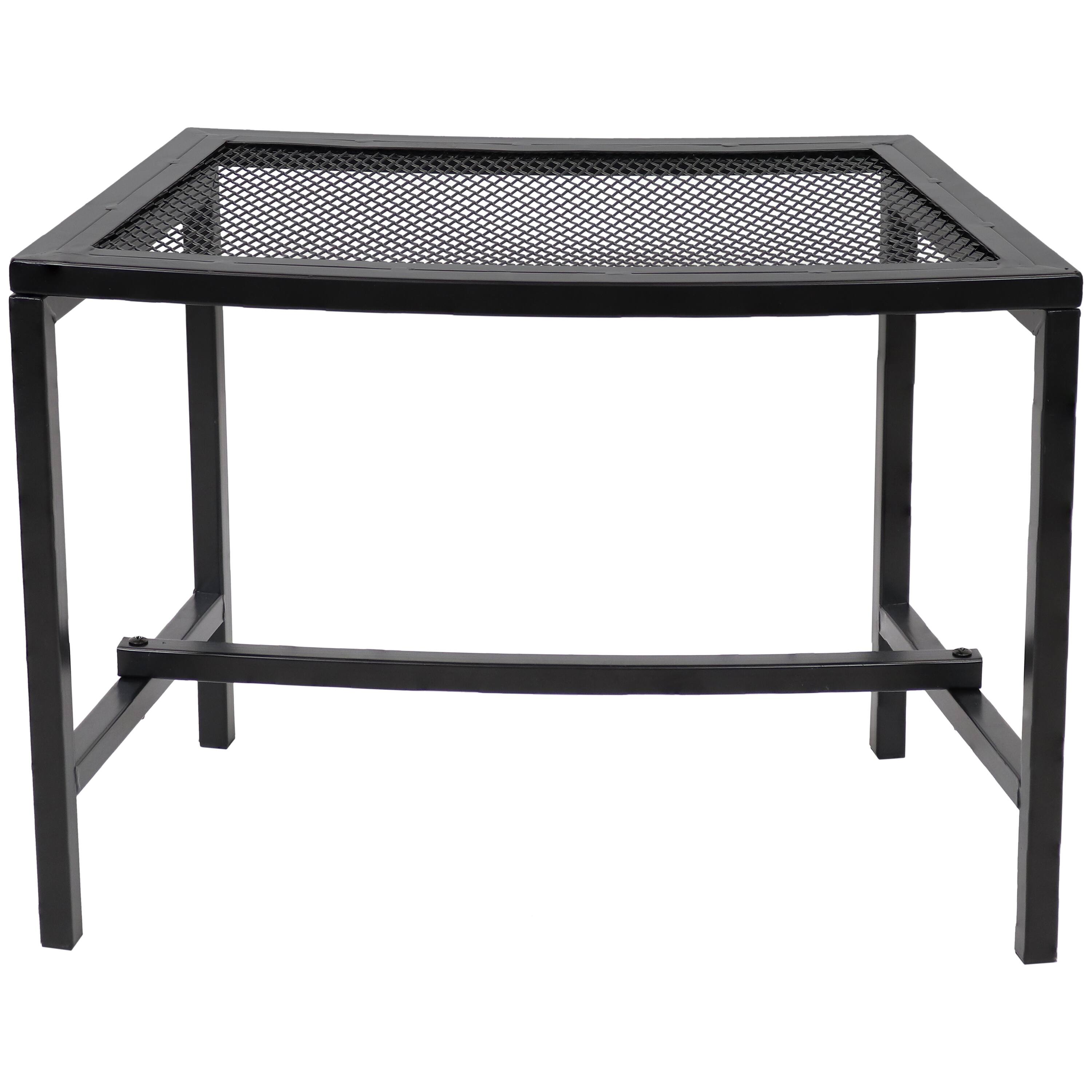 Alt View 8. Sunnydaze - Mesh Metal Patio Curved Fire Pit Bench - Set of 4 - Black.