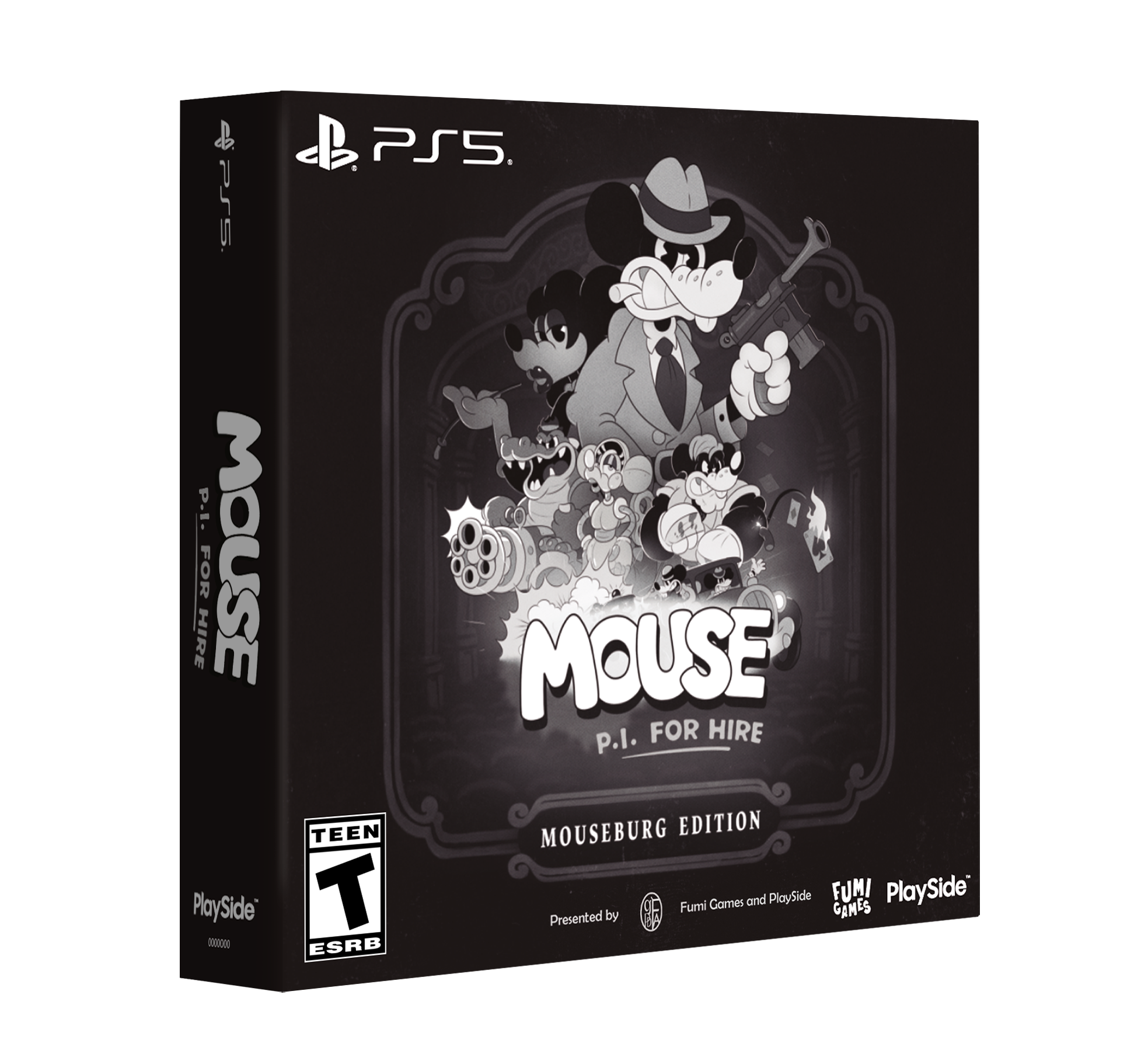 MOUSE P.I. FOR HIRE  
MOUSEBURG EDITION  

Presented by Fumi Games and PlaySide  
PlaySide Fumi GAMES  

PS5  

TEEN  
ESRB  

PlaySide