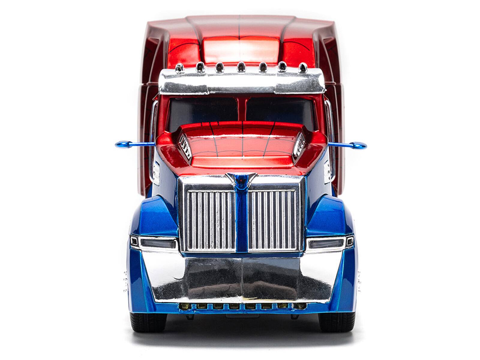 Alt View 4. Jada - Western Star 57X Truck Tractor "Spider-Man" Blue and Red Metallic "Hollywood Rides" Series 1/24 Diecast Model by Jada.