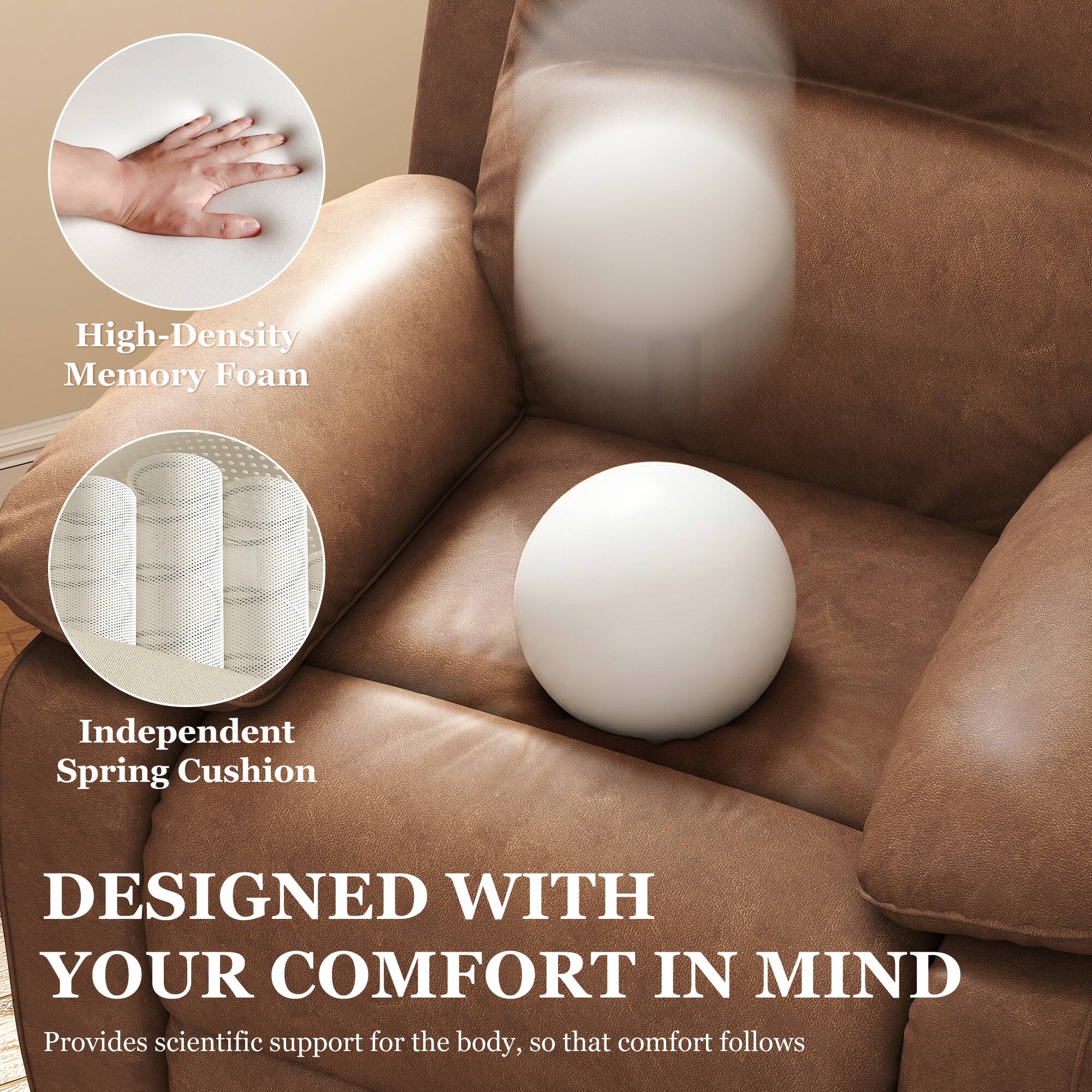 High-Density Memory Foam  
Independent Spring Cushion  

DESIGNED WITH YOUR COMFORT IN MIND  

Provides scientific support for the body, so that comfort follows