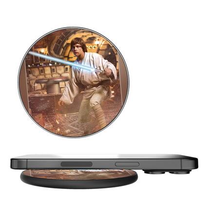 Front. Keyscaper - Star Wars: A New Hope Portrait 15-Watt Wireless Charger - Luke Skywalker.