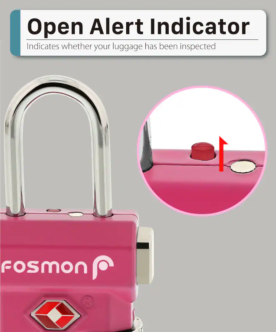 Lock With Alert Fosmon 2 Pack TSA Locks for Luggage, Padlock Combination Luggage Lock ...