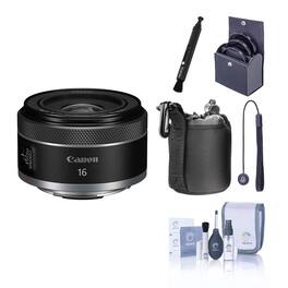 Bundle - Canon - RF 16mm f/2.8 STM Lens with 43mm Filter Kit, Soft Lens Case, Lens Cleaner, Cleaning Kit, Universal Lens Cap Tether