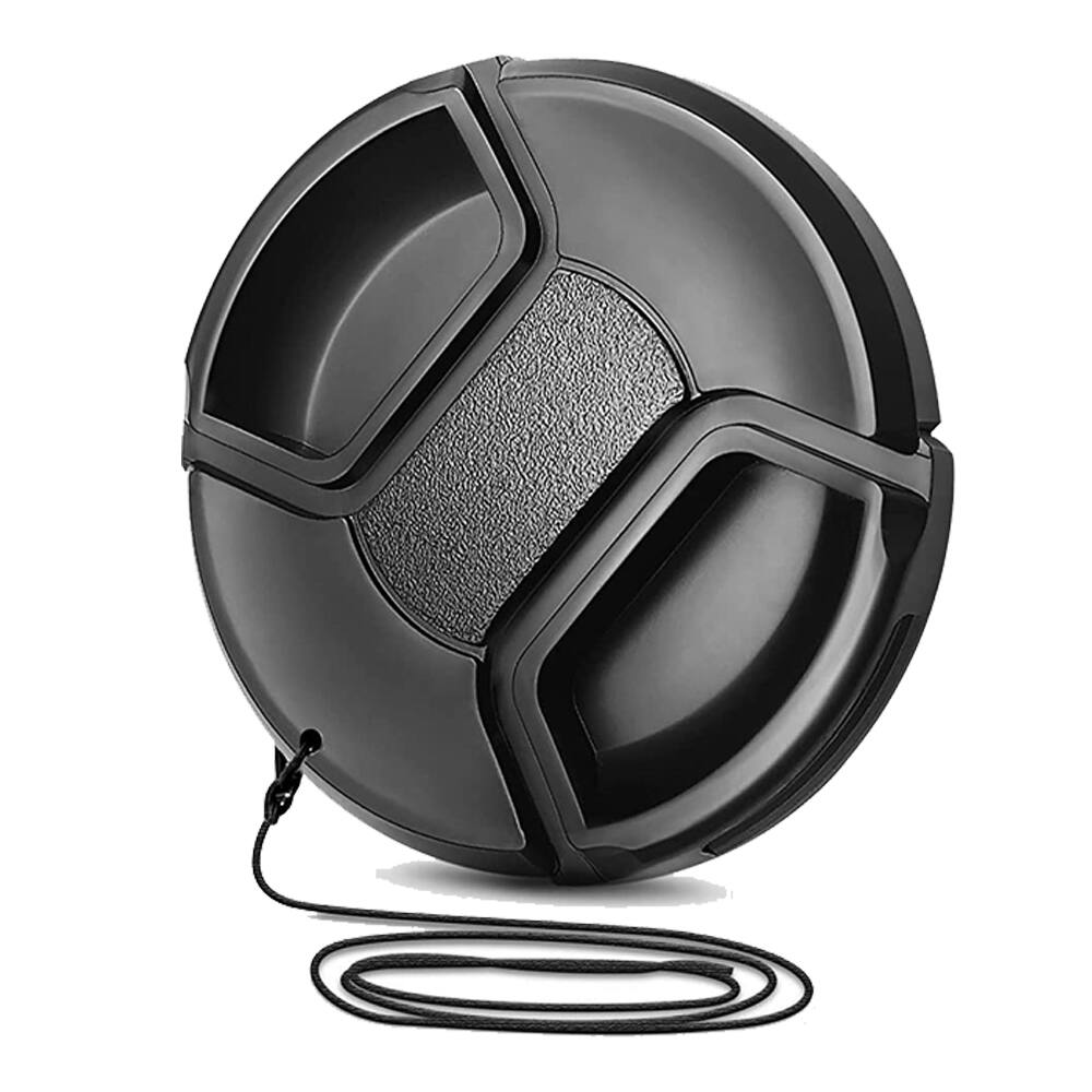 Vivitar - 52mm Universal Extra Durable Center Pinch Snap On Lens Cap Front Dust Cover for Canon Nikon Sony Fujifilm Lenses - Black