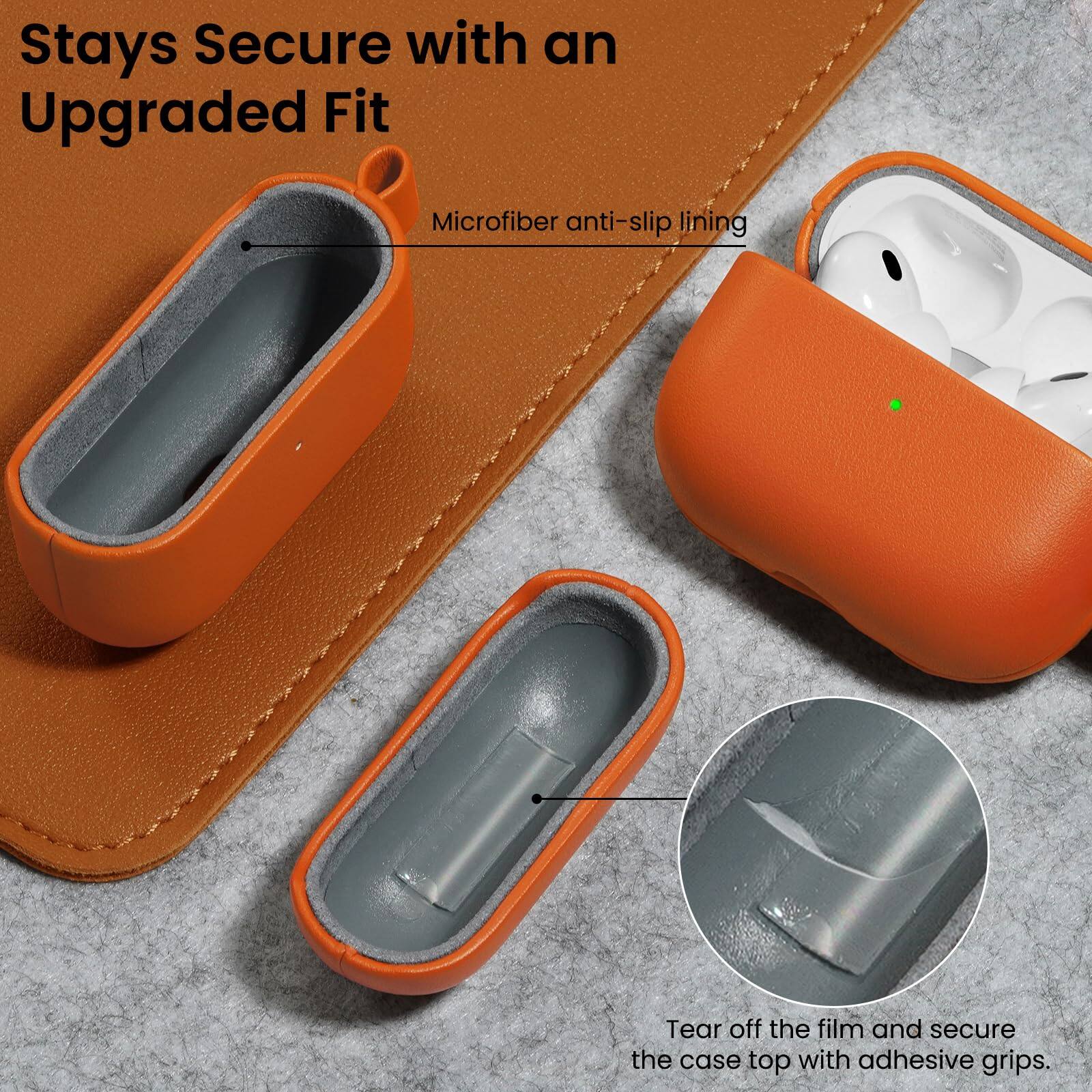 Stays Secure with an Upgraded Fit

Microfiber anti-slip lining

Tear off the film and secure the case top with adhesive grips.