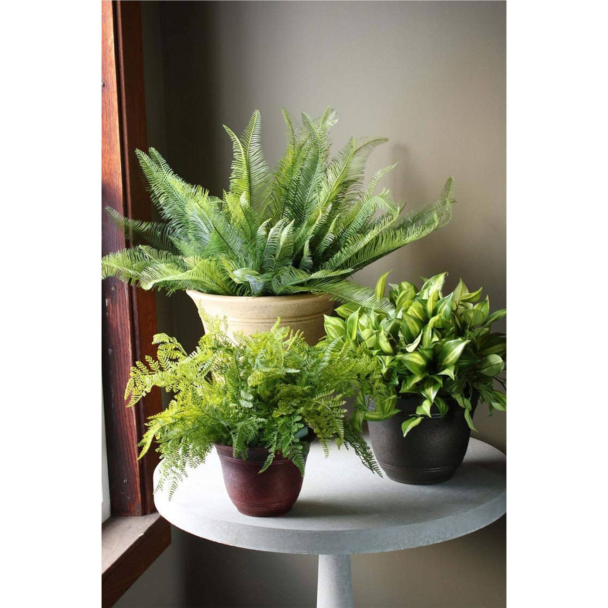 Alt View 2. Listo - HC Companies 13-Inch Wide Sierra Planter Round Plastic Planter, Nordic Bronze - Celtic Bronze.