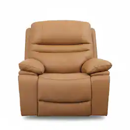 Heartland Furniture - Leather Power Recliner Chair, Top Grain Upholstery, USB & USB-C, 360 lb Support - Brown