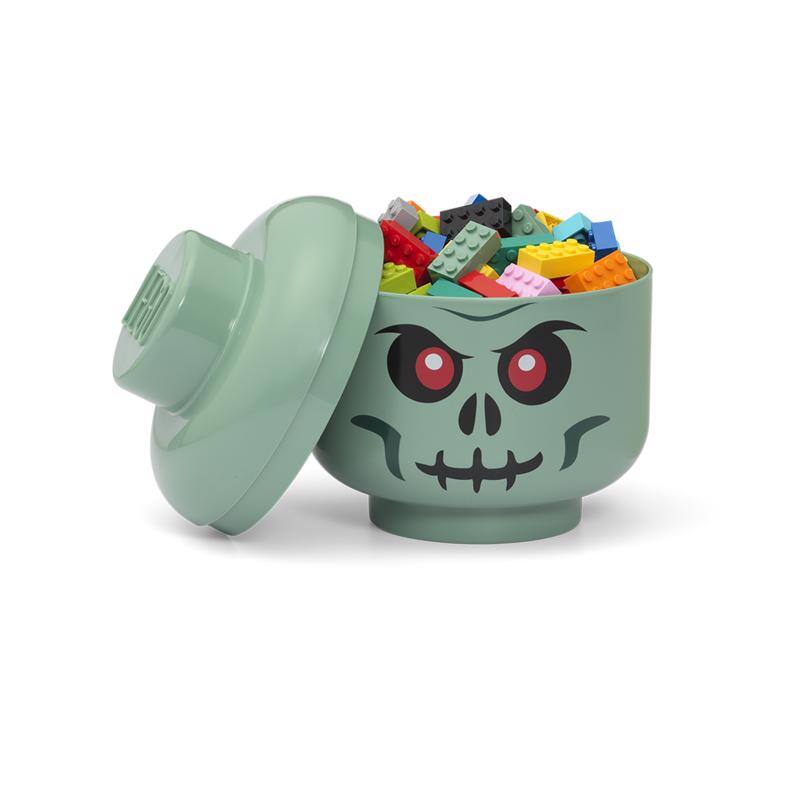 Alt View 3. Room Copenhagen - LEGO Small Stackable Storage Head, Green Skeleton   - COLLECTIBLES - Multicolor.