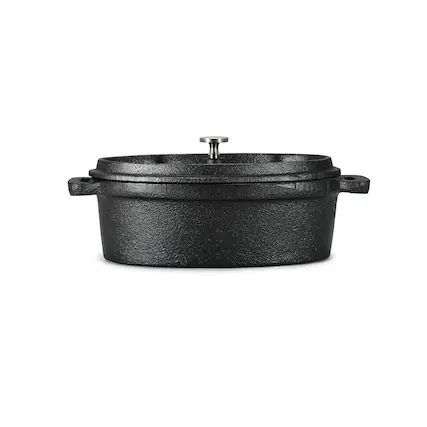 Front. Commercial Chef - COMMERCIAL CHEF 0.63 Qt Mini Casserole with Lid - black.