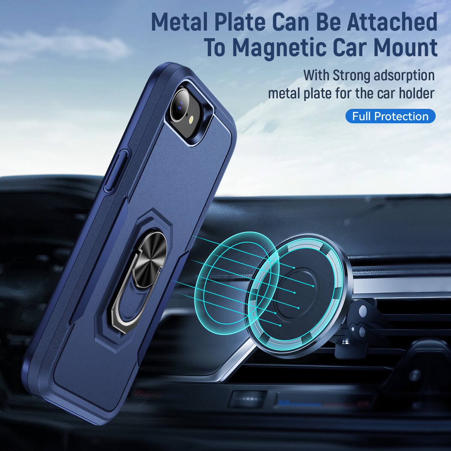 Metal Plate Can Be Attached To Magnetic Car Mount

With Strong adsorption metal plate for the car holder

Full Protection