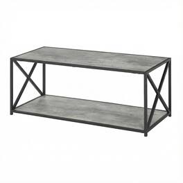 FurniFact - Coffee Table with Particle Board Top and Sturdy Frame Design - Faux Birch