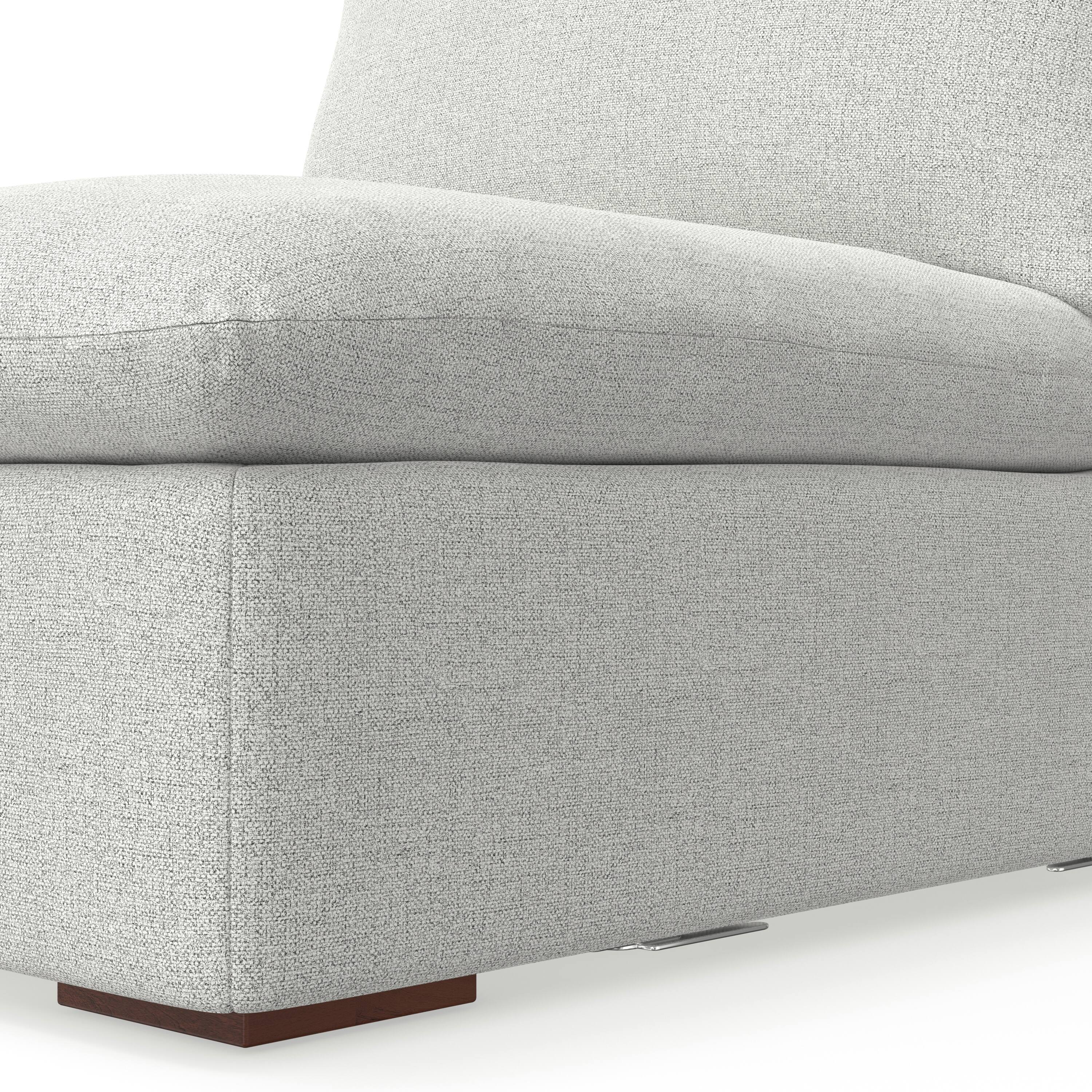 Alt View 4. Simpli Home - Jasmine Center Armless Sofa Module in Performance Fabric - Cloud Grey.