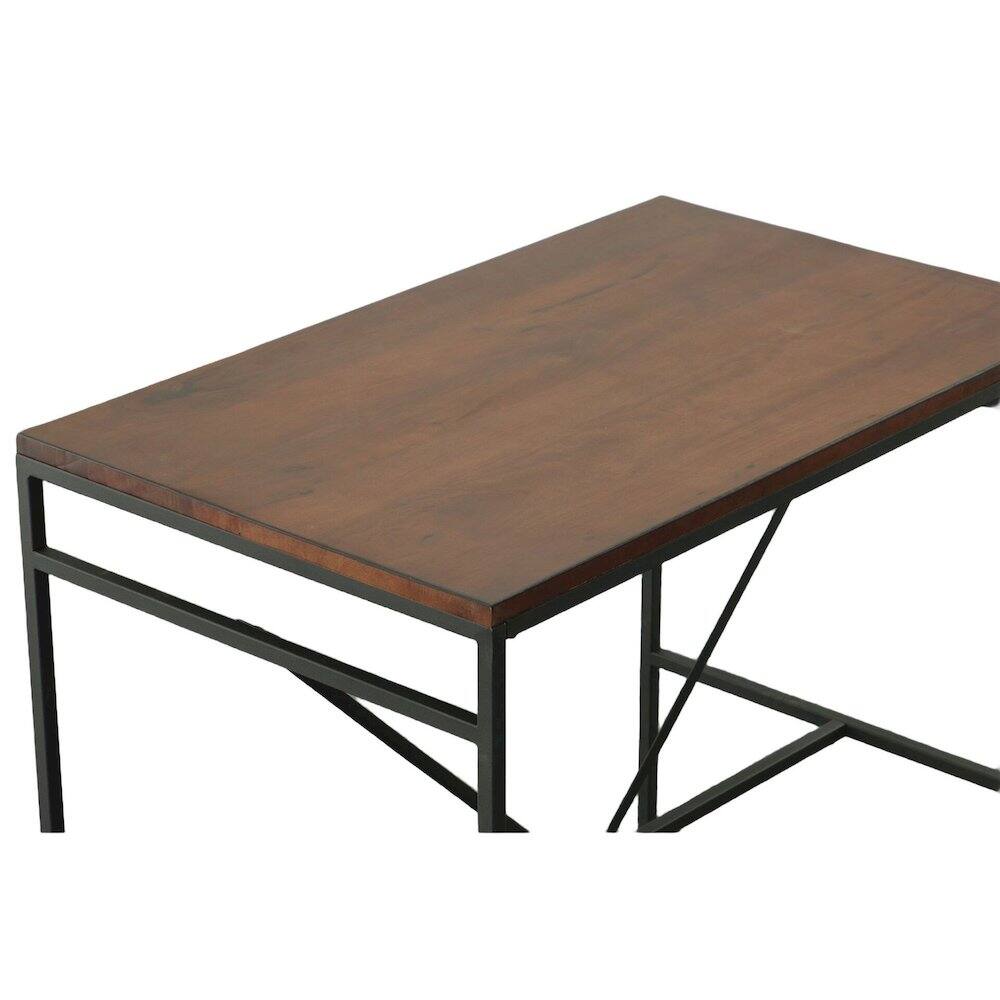 Alt View 3. Carolina Chair & Table - Aileen 42" Wide 30" High Bar and Side Table - Chestnut/Black - Chestnut, Black.