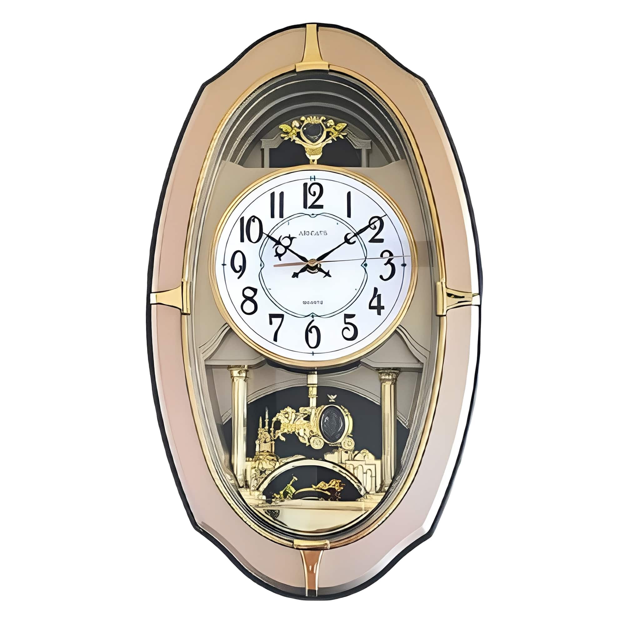 FC Design - 20.5"H Gold & Beige Elegant Decorative Wall Clock - Timeless Charm - Multicolor