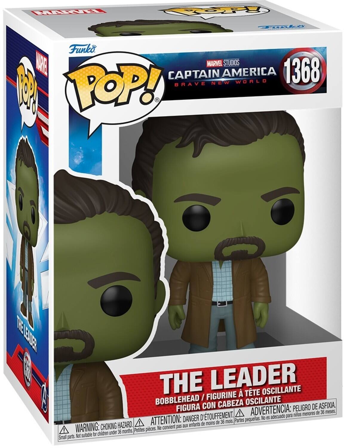 Funko AE MARVEL STUDIOS CAPTAIN AMERICA BRAVE NEW WORLD 1368 BRAVE POP! F THE LEADER OSCILANTE FIGURINE / BOBBLEHEAD / FIGURA CON CABEZA PELIGRO DE ASFIXIA. TOUFFEMENT. ADVERTENCIA: para niños menores de 36 meses. DANGER D pequeas. No es acuñado para niños menores de 36 meses. WARNING: CHOKING HAZARD. Petites pièces. Ne convient pas aux enfants de moins de 36 mois. Small parts. Not suitable for children under 36 months.