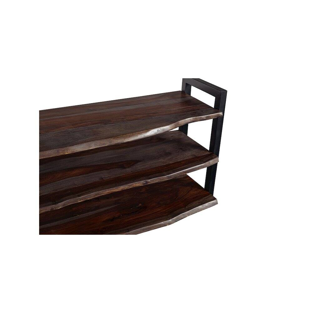 Alt View 7. Porter Designs - Manzanita Live Edge Solid Sheesham Wood TV Stand, Gray - Gray.