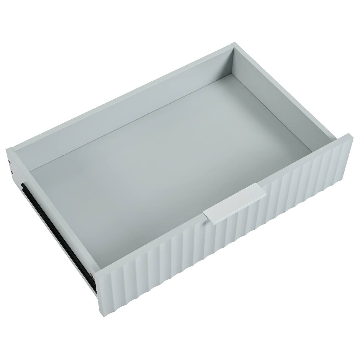 Alt View 9. Loheer - Loheer Kitchen Island with Trash Can Storage, Rubber Wood Top, Grey Blue - Grey Blue.