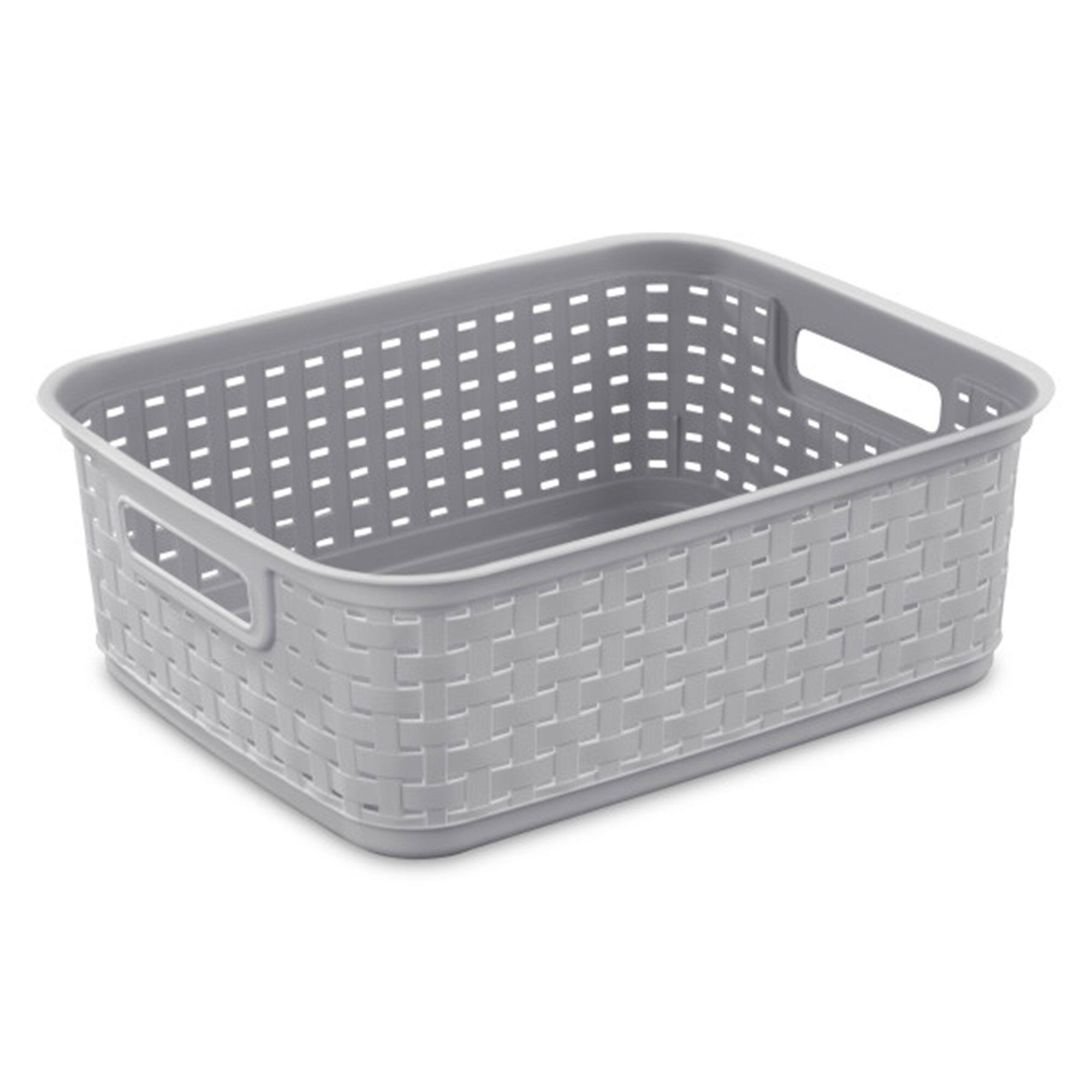 Alt View 1. Sterilite - Sterilite Short Weave Wicker Pattern Storage Container Basket, Gray (6 Pack).
