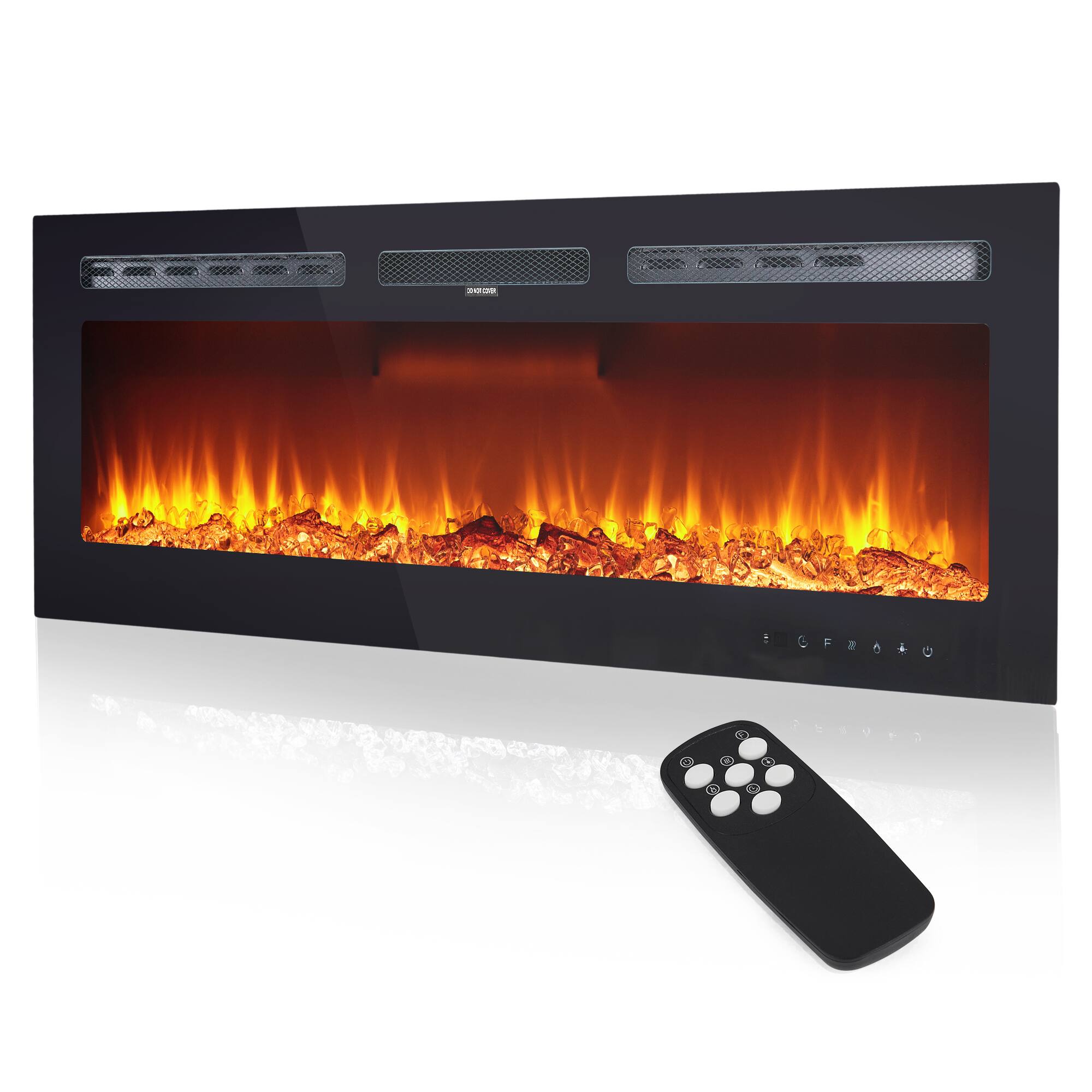 Alt View 3. GARVEE - 50" Electric Fireplace in-Wall Recessed and Wall Mounted, 750/1500W Ultra-Thin Fireplace Heater, 3 Heating Modes.