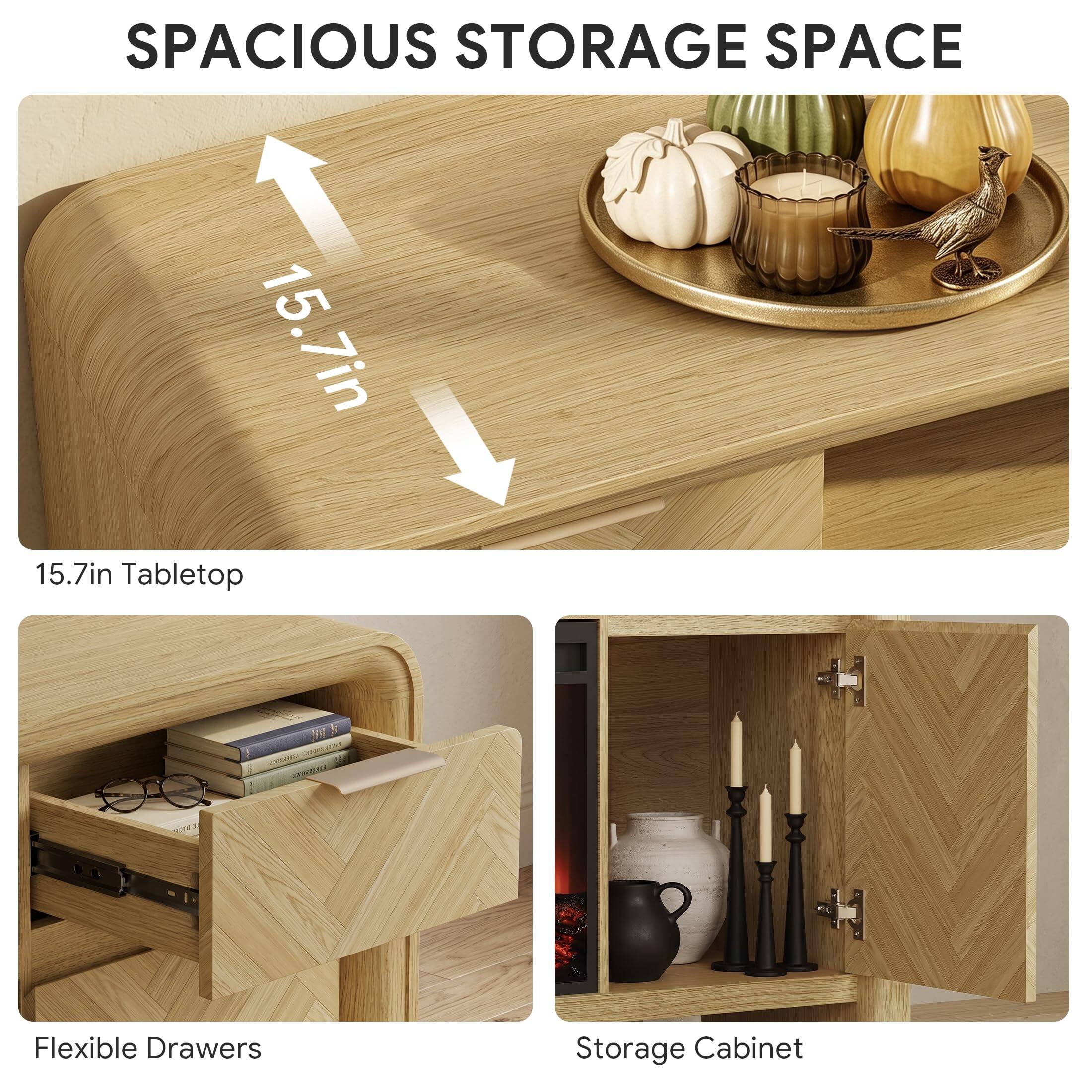 SPACIOUS STORAGE SPACE  
15.7in 15.7in Tabletop  
Flexible Drawers  
Storage Cabinet
